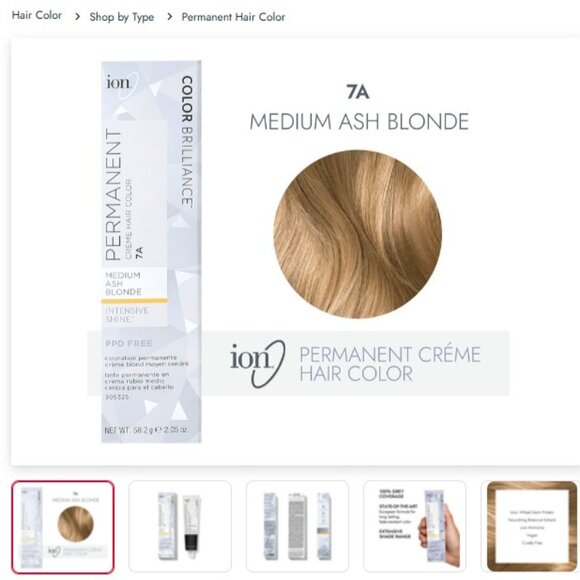 Ion Color Brilliance 7A Permanent Creme Hair Color NEW, unused not expired 2 oz - Picture 1 of 4
